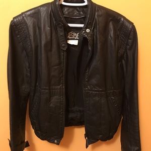 vintage leather bomber jacket